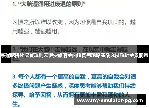 掌握欧协杯决赛规则关键要点的全面指南与策略实战深度解析全景洞察