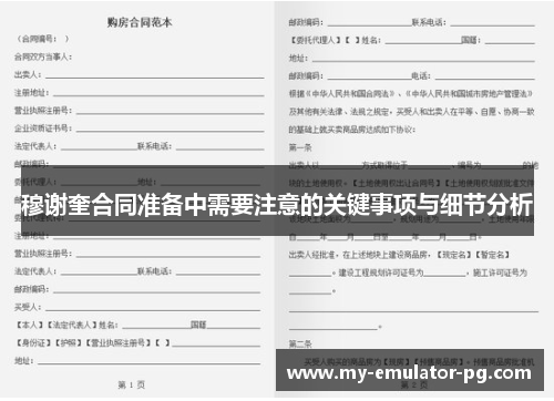 穆谢奎合同准备中需要注意的关键事项与细节分析